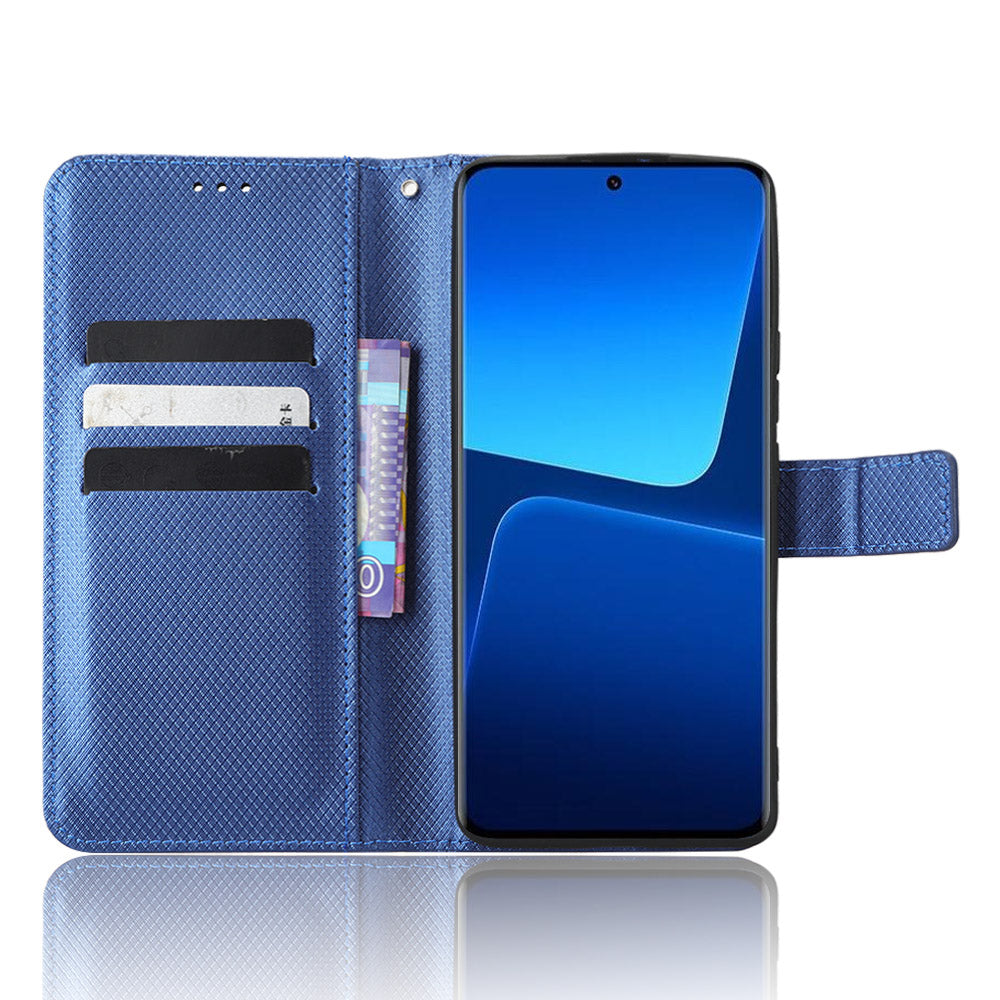Drop-proof Phone Cover For Xiaomi 13 5G Magnetic Clasp Diamond Texture Flip Leather Wallet Case with Stand Drop-proof Phone Cover For Xiaomi 13 5G Magnetic Clasp Diamond Texture Flip Leather Wallet Case with Stand